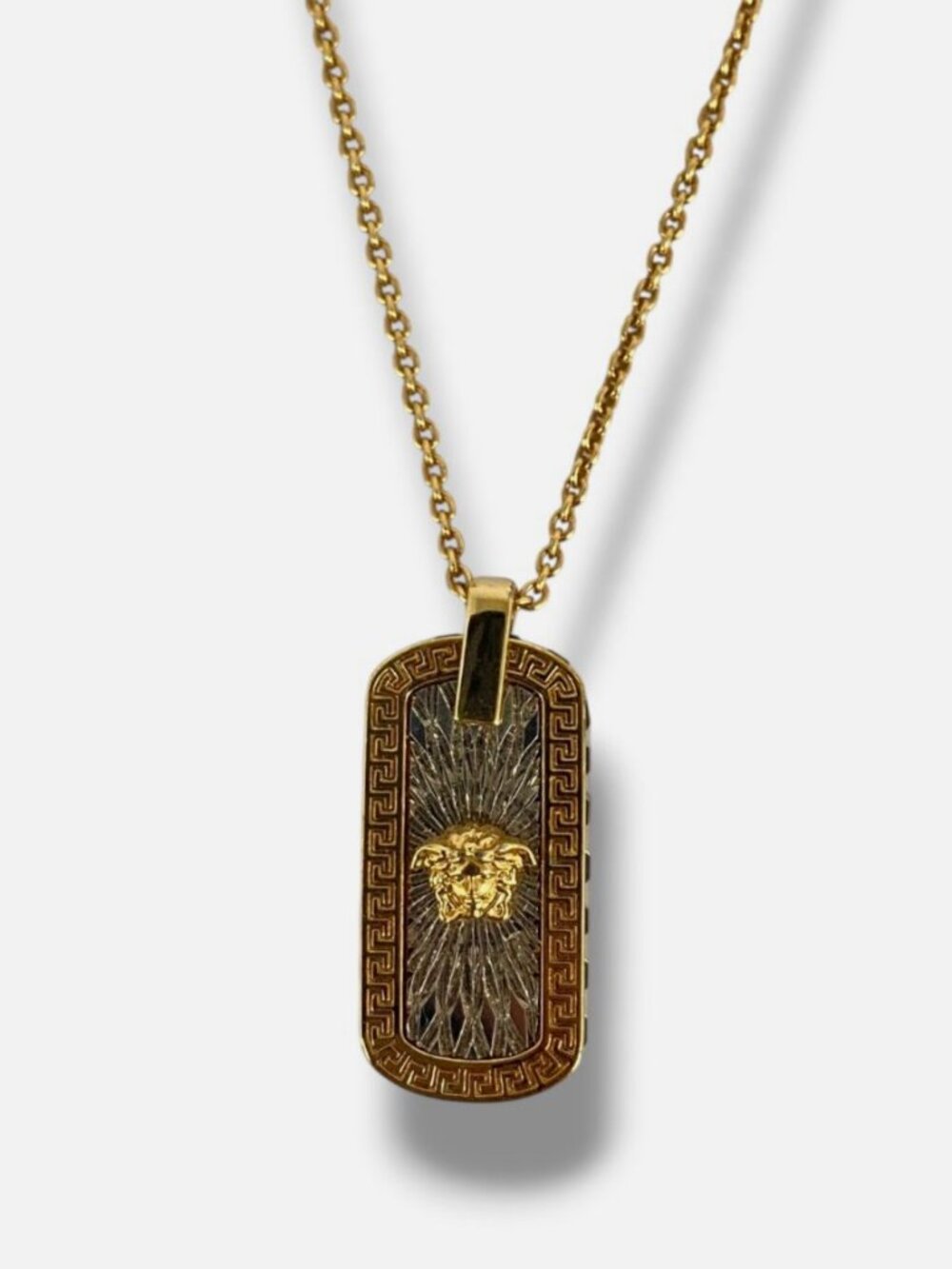 Versace Men's Gold Medusa ID Pendant Necklace
